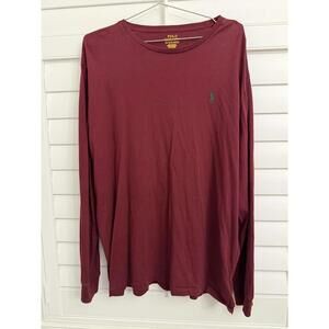 Polo Ralph Lauren Men’s long-sleeve crewneck t-shirt in maroon red size XL